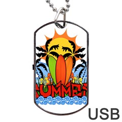 Tropical Summer Dog Tag Usb Flash (two Sides) by Valentinaart