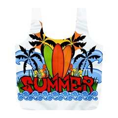 Tropical Summer Full Print Recycle Bags (l)  by Valentinaart