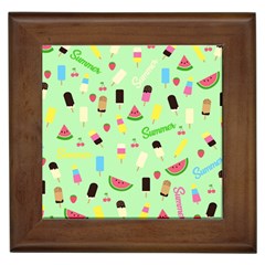 Summer Pattern Framed Tiles by Valentinaart