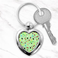 Summer Pattern Key Chains (heart)  by Valentinaart