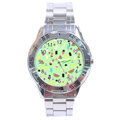 Summer Pattern Stainless Steel Analogue Watch by Valentinaart