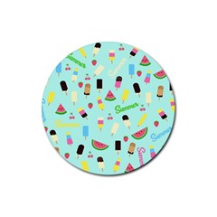 Summer Pattern Rubber Round Coaster (4 Pack)  by Valentinaart