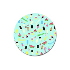 Summer Pattern Magnet 3  (round) by Valentinaart