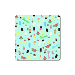 Summer Pattern Square Magnet by Valentinaart