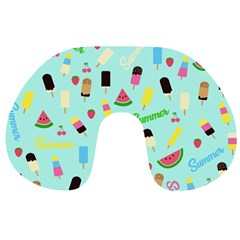 Summer Pattern Travel Neck Pillows by Valentinaart