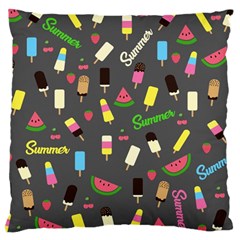 Summer Pattern Large Cushion Case (one Side) by Valentinaart