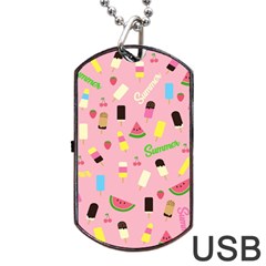 Summer Pattern Dog Tag Usb Flash (one Side) by Valentinaart