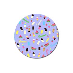 Summer Pattern Magnet 3  (round) by Valentinaart