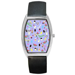 Summer pattern Barrel Style Metal Watch