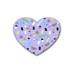 Summer Pattern Heart Coaster (4 Pack)  by Valentinaart