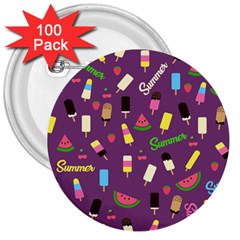 Summer Pattern 3  Buttons (100 Pack) 