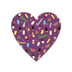 Summer Pattern Heart Magnet by Valentinaart