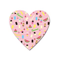 Summer Pattern Heart Magnet by Valentinaart