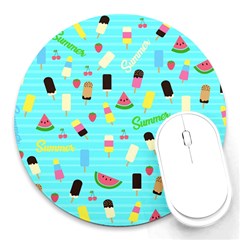 Summer Pattern Round Mousepads by Valentinaart