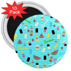 Summer Pattern 3  Magnets (10 Pack)  by Valentinaart