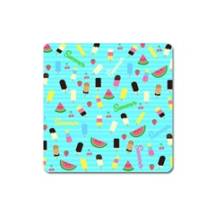 Summer Pattern Square Magnet by Valentinaart