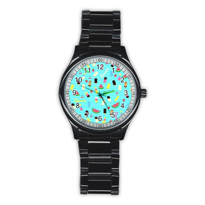 Summer pattern Stainless Steel Round Watch