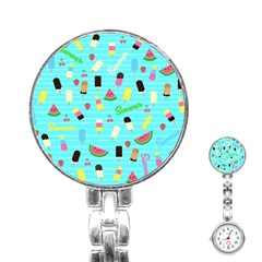 Summer Pattern Stainless Steel Nurses Watch by Valentinaart