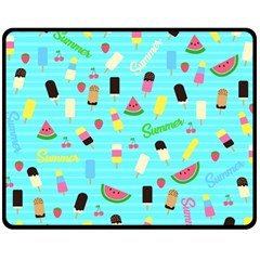 Summer Pattern Double Sided Fleece Blanket (medium)  by Valentinaart