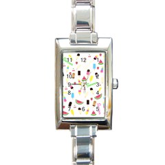 Summer pattern Rectangle Italian Charm Watch