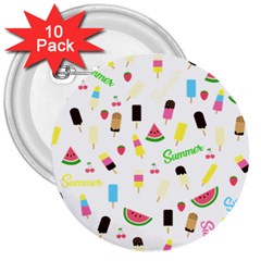 Summer pattern 3  Buttons (10 pack) 