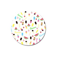 Summer Pattern Magnet 3  (round) by Valentinaart