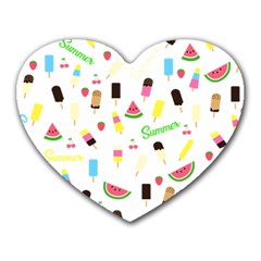 Summer pattern Heart Mousepads