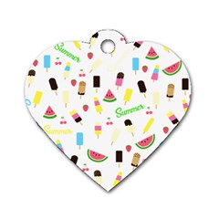 Summer pattern Dog Tag Heart (One Side)