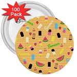 Summer pattern 3  Buttons (100 pack)  Front