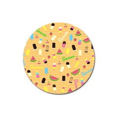 Summer Pattern Magnet 3  (round) by Valentinaart