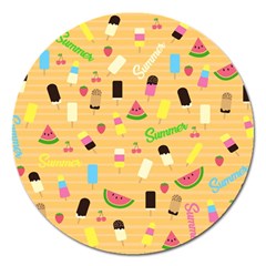 Summer Pattern Magnet 5  (round) by Valentinaart