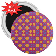 Colorful Geometric Polka Print 3  Magnets (100 Pack) by dflcprints