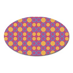 Colorful Geometric Polka Print Oval Magnet by dflcprints