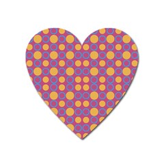 Colorful Geometric Polka Print Heart Magnet by dflcprints