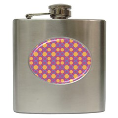 Colorful Geometric Polka Print Hip Flask (6 Oz) by dflcprints