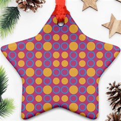 Colorful Geometric Polka Print Star Ornament (two Sides) by dflcprints