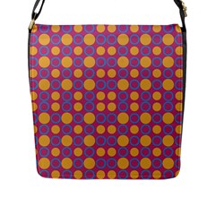 Colorful Geometric Polka Print Flap Messenger Bag (l)  by dflcprints