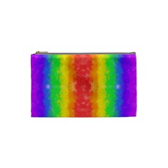 Striped Painted Rainbow Cosmetic Bag (small)  by Brini