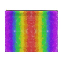 Striped Painted Rainbow Cosmetic Bag (xl) by Brini