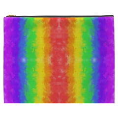 Striped Painted Rainbow Cosmetic Bag (xxxl) 