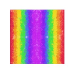 Striped Painted Rainbow Small Satin Scarf (square) by Brini