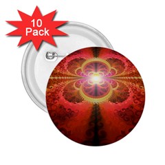 Liquid Sunset, A Beautiful Fractal Burst Of Fiery Colors 2 25  Buttons (10 Pack) 