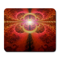 Liquid Sunset, A Beautiful Fractal Burst Of Fiery Colors Large Mousepads