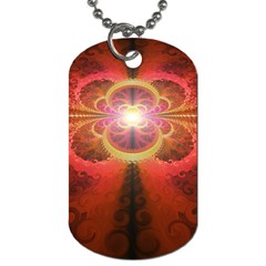 Liquid Sunset, A Beautiful Fractal Burst Of Fiery Colors Dog Tag (one Side)