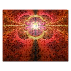 Liquid Sunset, A Beautiful Fractal Burst Of Fiery Colors Rectangular Jigsaw Puzzl