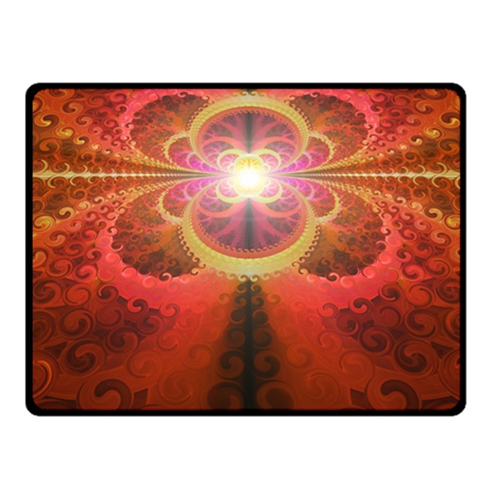 Liquid Sunset, A Beautiful Fractal Burst Of Fiery Colors Fleece Blanket (Small)