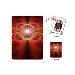 Liquid Sunset, A Beautiful Fractal Burst Of Fiery Colors Playing Cards (mini)  by jayaprime