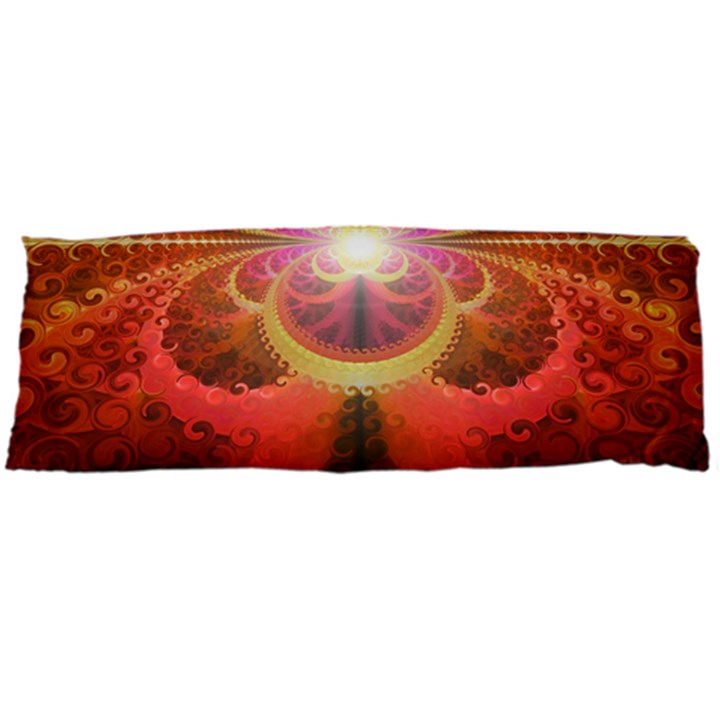 Liquid Sunset, A Beautiful Fractal Burst Of Fiery Colors Body Pillow Case Dakimakura (Two Sides)