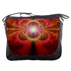 Liquid Sunset, A Beautiful Fractal Burst Of Fiery Colors Messenger Bags