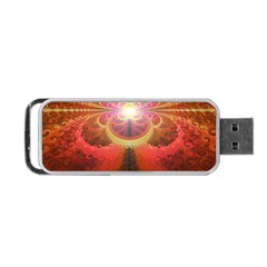 Liquid Sunset, A Beautiful Fractal Burst Of Fiery Colors Portable Usb Flash (one Side)